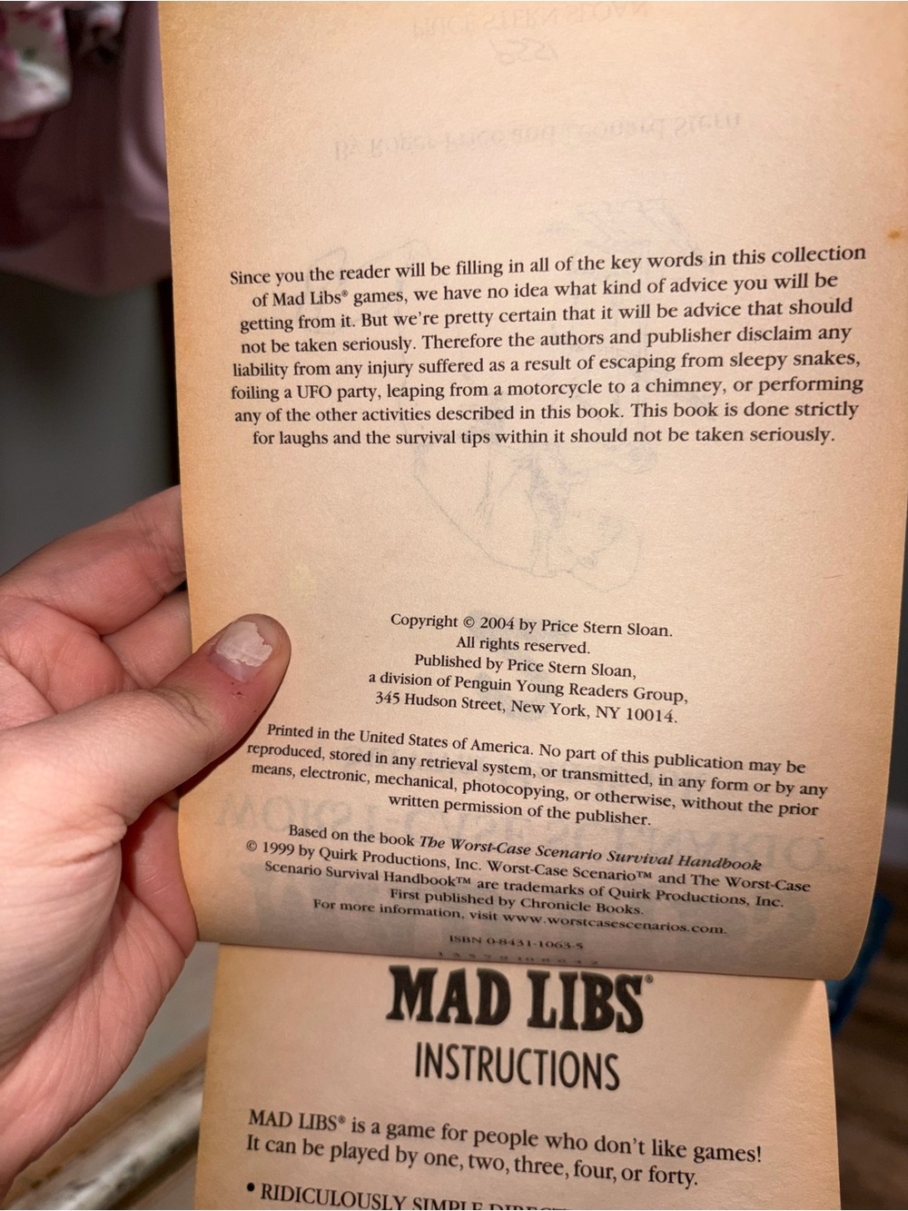 Mad Libs Worst Case Scenario Survival Handbook 2 RARE HTF Vintage 2004 UNUSED - Picture 6 of 8